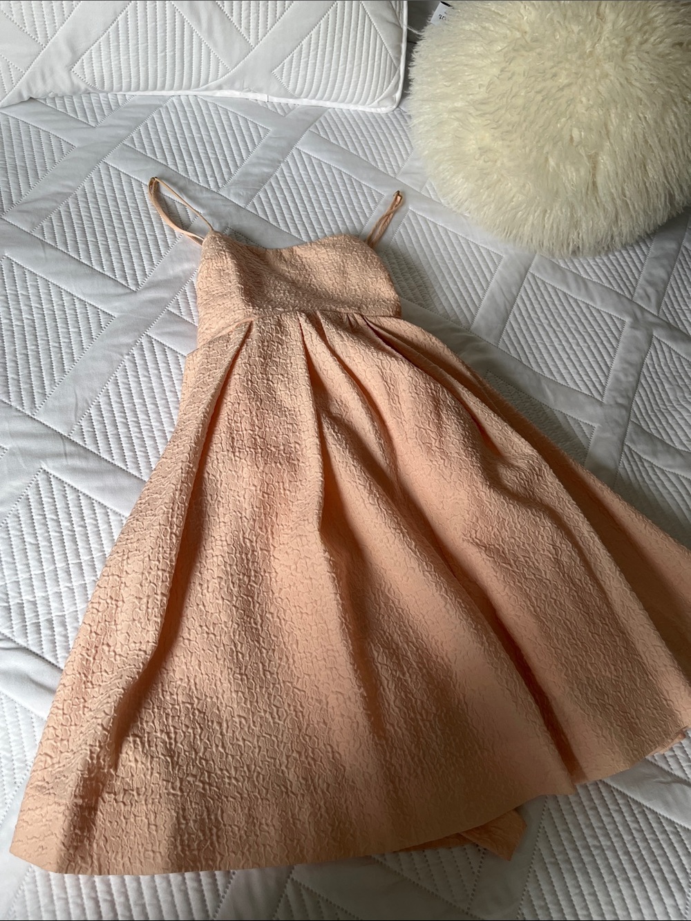 Girls' Pink Textured Party Dress